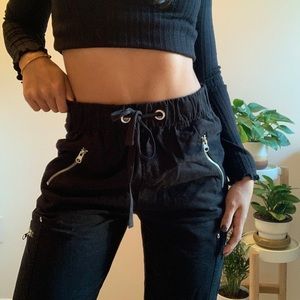 Black Joggers with zip pockets